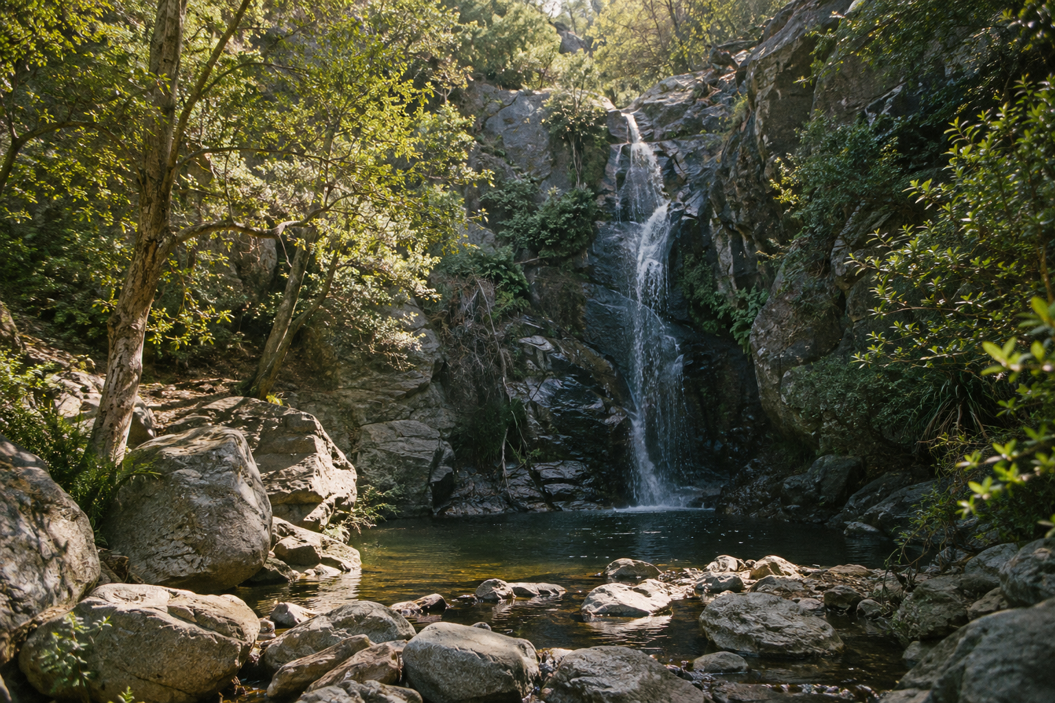 Generated illustrative view inspired by Sturtevant Falls
