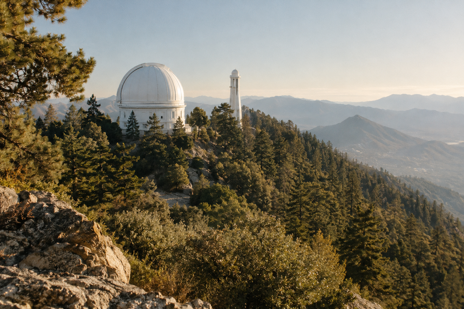 Illustrative concept of a mountain observatory